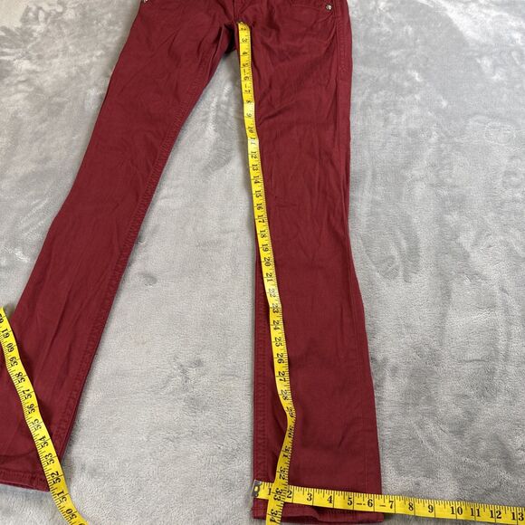 Rock Revival Holly Skinny Jeans Women 25 Maroon Low Rise Fleur De Lis Studded - Picture 3 of 10